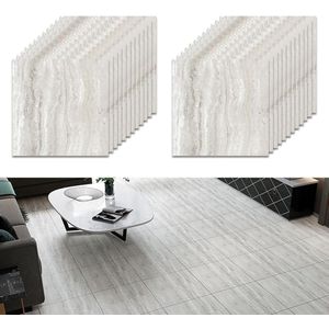 Allecto Plus - Zelfklevende PVC vloertegels voor badkamer en keuken - Vinylvloer voor woonkamer en balkon - Set van 24 tegels - 30 x 30 cm - Dikte 15 mm