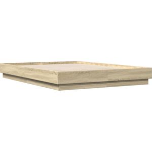 vidaXL - Bedframe - bewerkt - hout - sonoma - eikenkleurig - 140x200 - cm