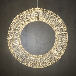 Luca Lighting Lichtkrans met Klassiek Witte LED Verlichting - Ø80 cm - Zilver