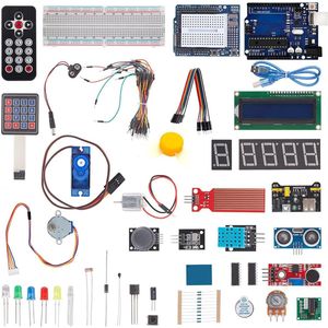 Electronics Project Kit Power Supply Module Servo Stepper DC Motors Sensor Starter Kit Compatible with Arduino