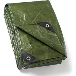 LifeStages® Dekzeil met oogjes, waterdicht, 6 m x 8 m, groen, multifunctioneel polyester zeildoek, 120 g/m² stoffen zeildoek, beschermend zeildoek, universeel zeildoek