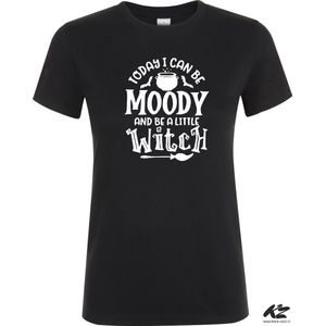 Klere-Zooi - Moody Little Witch - Zwart Dames T-Shirt - XXL