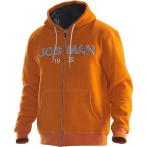 Jobman 5154 Vintage Hoodie Lined 65515438 - Oranje/Donkergrijs - S