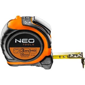 Neo Tools Rolmaat 3mtr Magnetisch Nylon Gecoat 16mm Band Breedte Dubbel Bedrukt