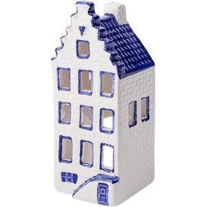 Waxinehouder Huis trapgevel Set van 2 | Heinen Delfts Blauw | Souvenir | Grachtenpand | Waxinelichthouder | Trapgevel | Huisje |