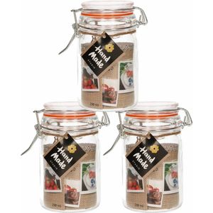 Weckpot - 10x stuks - glas - confituren pot - rode rubberen ring - beugelsluiting