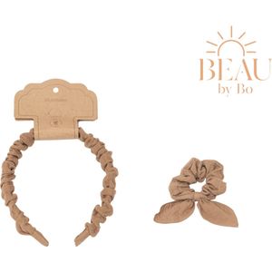 BEAU by Bo Mrs Ertha Haaraccessoires - Haarband + Scrunchie - Taupe