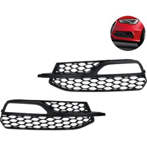 VCTparts Voorbumper Mistlicht Grille Grill Cover voor Audi A3 S-line S3 2014-2017 Honinggraat Sport(Set Links en Rechts) - Zwart