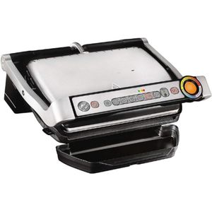 OptiGrill Contactgrill – Automatische Temperatuur & Baktijd – 6 Programma’s – RVS – Zwart – 33x20 cm