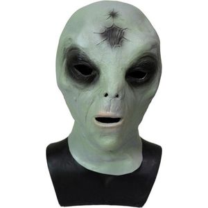 Klassiek Alien masker (groen/grijs)