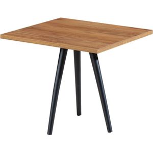 In And OutdoorMatch Salontafel Franz - 50x45x45cm - Zwart en Walnootkleurig - Spaanplaat - Stijlvol Design