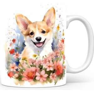 Mok met Corgi Beker voor koffie of tas voor thee, cadeau voor dierenliefhebbers, moeder, vader, collega, vriend, vriendin, kantoor