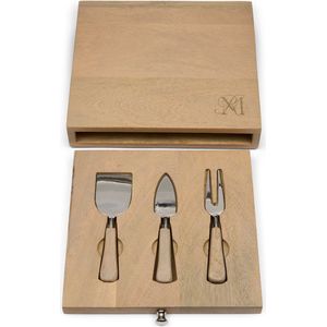 Riviera Maison Borrelplank Naturel - Cheese Board Kaasplank Messen - Hout - (LxBxH) 28x28x5
