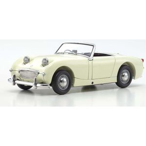 The 1:18 Diecast Modelcar of the Austin Healey Sprite Open Spider of 1958 in Old English White. The manufacturer of the scalemodel is Kyosho. This model is only available online