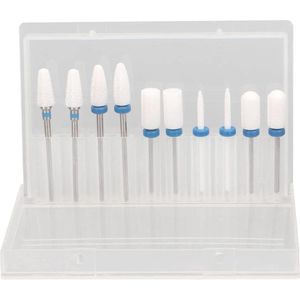 Professionele keramische nagelfrees bitset - 10 stuks voor acrylnagels - manicure boor en nagelvijl