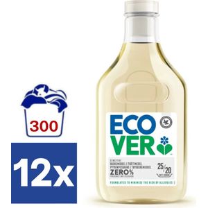 Ecover Zero% Vloeibaar Wasmiddel (Voordeelverpakking) - 12 x 1 l (300 wasbeurten)