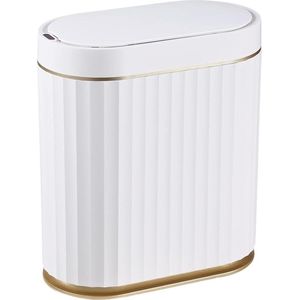 Sensor prullenbak - slimme vuilnisbak - 8L sensorprullenbak - automatische vuilnisbak voor slaapkamer - Badkamer - Keuken - Kantoor -wit goud rond