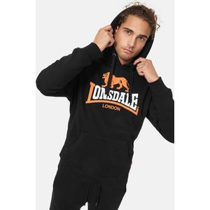 Lonsdale Hoodie Thurning Kapuzensweatshirt normale Passform Black/Orange/White-3XL