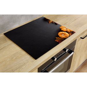 Inductiebeschermer - Oranje Bladeren met Pompoenen - 75x55 cm - Inductiebeschermer - Inductie Afdekplaat Kookplaat - Inductie Mat - Anti-Slip - Keuken Decoratie - Keuken Accessoires