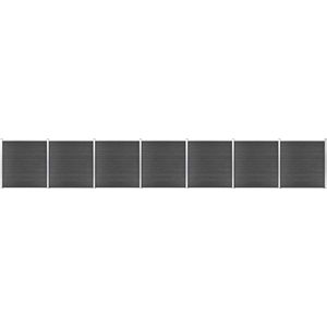 vidaXL - Schuttingpanelenset - 1218x186 - cm - HKC - zwart