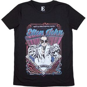 Elton John - Psych Vintage Dames T-shirt - XL - Zwart