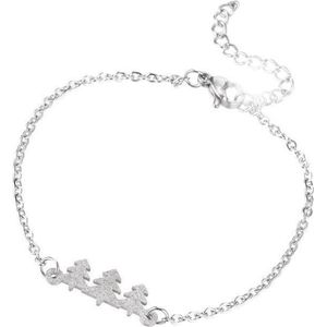24/7 Jewelry Collection Naaldbomen Armband - Naaldboom - Kerstboom - Zilverkleurig
