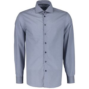 Ledub modern fit overhemd - popeline - donkerblauw dessin - Strijkvriendelijk - Boordmaat: 37