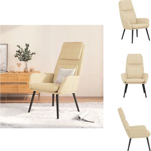 vidaXL Relaxstoel Fauteuil - Crème - 70 x 77 x 98 cm - Dik gevoerd - Fauteuil