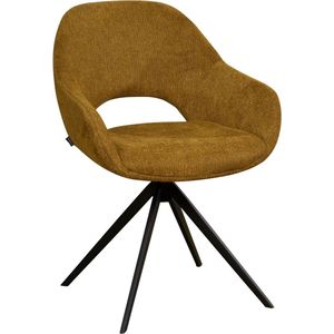 Eetkamerstoel Liperi - Stof - Oker - 58 x 83 x 62 cm (BxHxD)