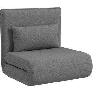 HOMCOM - Vloersofa - 3-in-1 - Inklappbar - Polyester - Donkergrijs