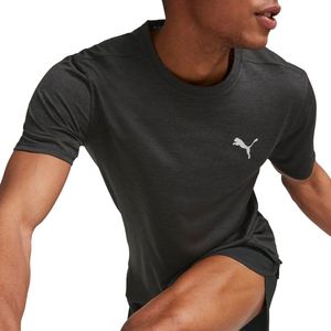 PUMA RUN FAVORITE HEATHER SS TEE M Heren Sportshirt - Puma Black Heather - Maat S