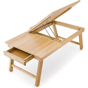 Bed table - Foldable Tray - laptop table for bed, laptoptafel voor bed, laptoptafel voor lezen of ontbijt, 24D x 55W x 33H centimetres
