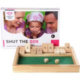 Longfield Dobbelspel Shut The Box - Geschikt voor 2-4 spelers vanaf 6 jaar - Afmeting 28x20 cm