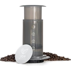 JOR Products® Coffee Press - Aeropress - Koffiezetapparaat - Koffiebonen - Koffie - Espressomachine - Reizen - Filterhouder - Camping - incl RVS Filter