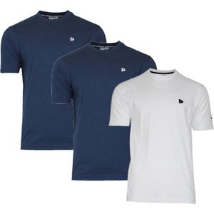 3-Pack Donnay T-Shirt (599008) - Sportshirt - Heren - Navy/White/Navy - maat XXL