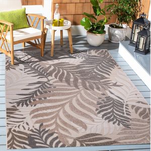 Tapijtenloods Binnen en Buiten Vloerkleed Floral Outdoor Laagpolig Tapijt Creme- 160x230 CM