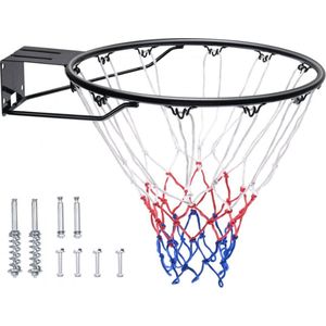 KOSMOS - VEVOR Basketbalring - Basket - Duurzaam Polycarbonaat - Stalen Ring met Nylon Net - Geschikt voor Binnen en Buiten - Zwart