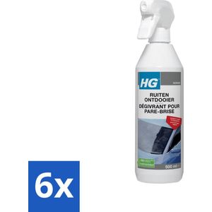 HG - Ruitenontdooier Spray - Snel & Effectief - Voorkomt Snelle Herbevriezing - 500 ml - Voordeelverpakking - 6 stuks