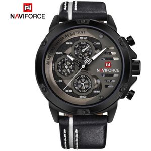 Naviforce Horloge Ø 47 mm - Zwart/Wit - Inclusief horlogedoosje