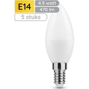 Technik E14 LED Lamp 4.9W - 490lm - 6000K - Daglicht Wit - LED Kaarslamp B35 - Vervangt 45W Halogeen Gloeilamp - 5 stuks