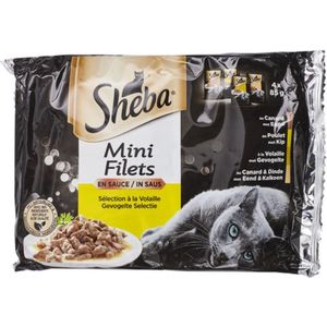 6x sheba Mini filets in saus gevogelte selectie 4x 85g