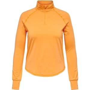 ONPEAN RUN HN BRUSH LS HZ TOP CURVY - HARDLOOPSHIRT - BLAZING ORANGE - DAMES - CURVY - MAAT 52/54 -