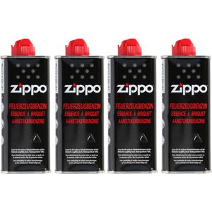 Zippo Set van 4 aanstekervloeistof - 125 ml - Schone verbranding - Verbeterde ontsteking - Kindveilige sluiting