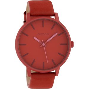 OOZOO Timepieces - Rode sienna horloge met rode sienna leren band - C10381 - Ø45