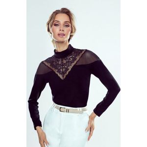 Eldar Elena mooie blouse coltrui voor dames- zwart M