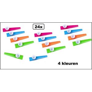 24x Kazoo assortie kleuren - mirlitons - Muziek festival thema feest party fun Muziekinstrument