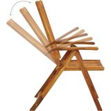 vidaXL Tuinstoelen 3 st inklapbaar met kussens massief acaciahout