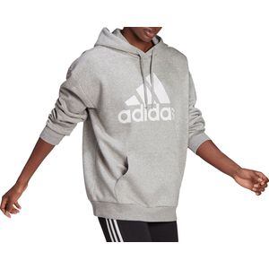 adidas - Essentials Boyfriend Logo Hoodie - Grijze Hoodie-M