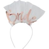 BRIDE DIADEEM / TIARA SLUIER VRIJGEZELLENFEEST | WIT - ROSEGOLD FOIL | FLORAL HEN PARTY | GINGER RAY