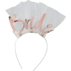 BRIDE DIADEEM / TIARA SLUIER VRIJGEZELLENFEEST | WIT - ROSEGOLD FOIL | FLORAL HEN PARTY | GINGER RAY